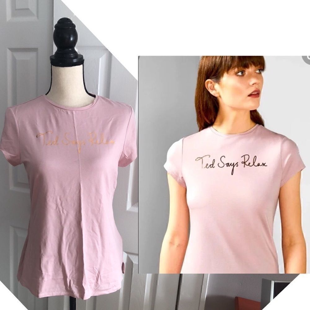 Ted Baker Ted Says Relax Beauty Sleep Fitted T-Shirt in Pink